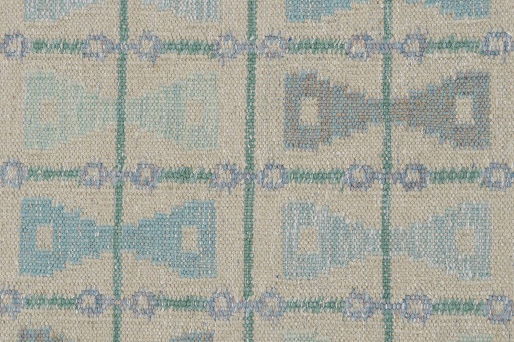 Scandinavian Custom Kilim Rug With Hourglass Geometric Patterns
