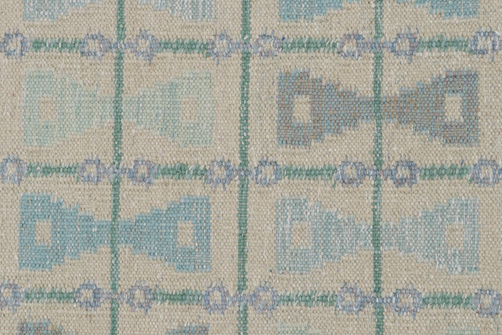 Scandinavian Custom Kilim Rug With Hourglass Geometric Patterns