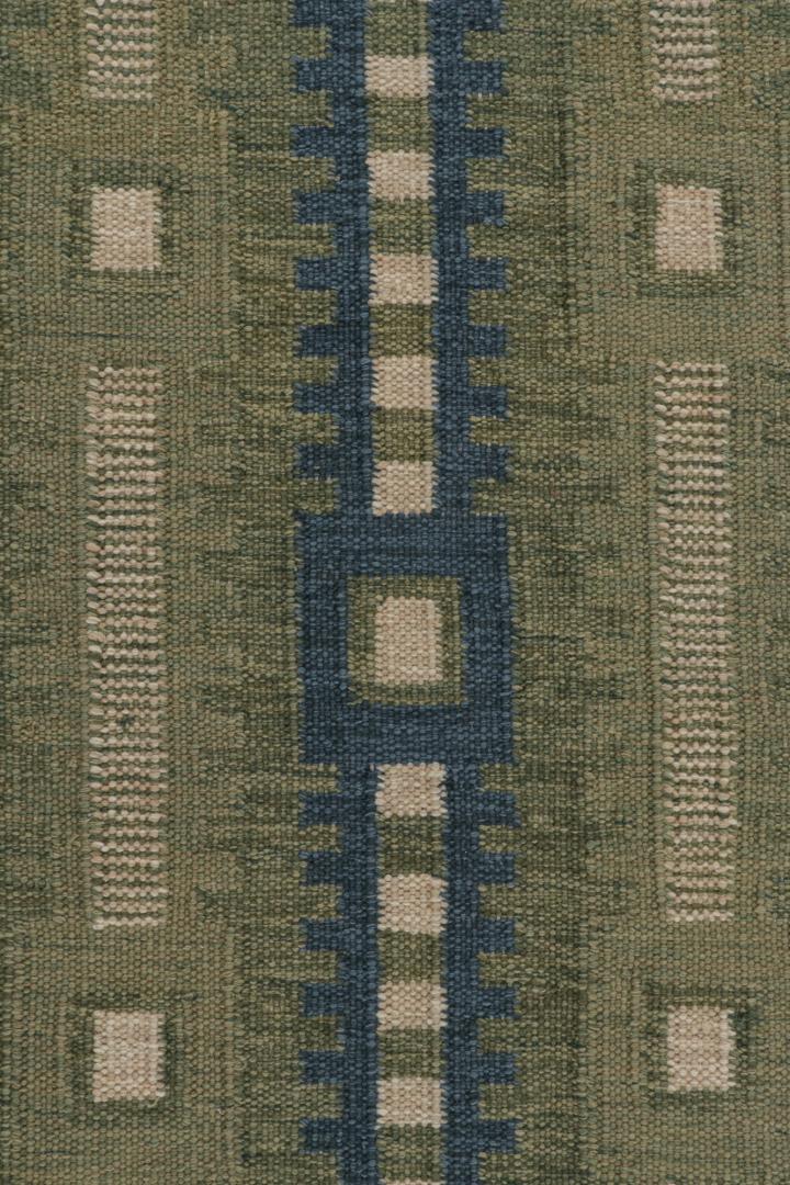 Scandinavian Custom Kilim Rug with Geometric Patterns