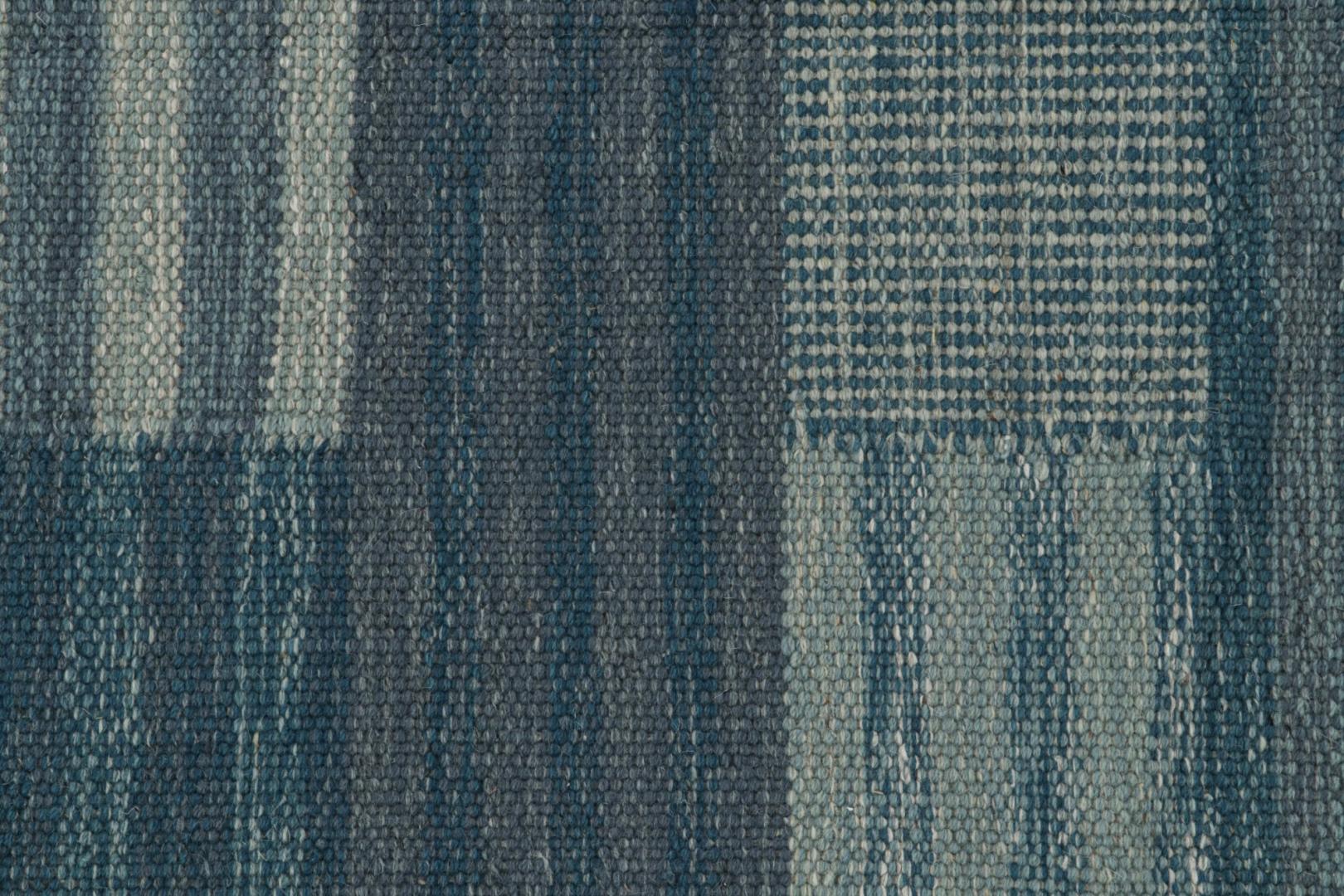 Scandinavian Custom Kilim Rug with Geometric Patterns