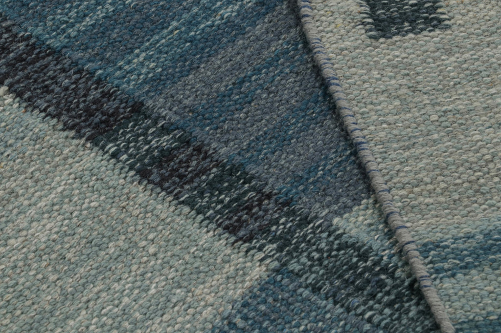 Scandinavian Custom Kilim Rug with Geometric Patterns