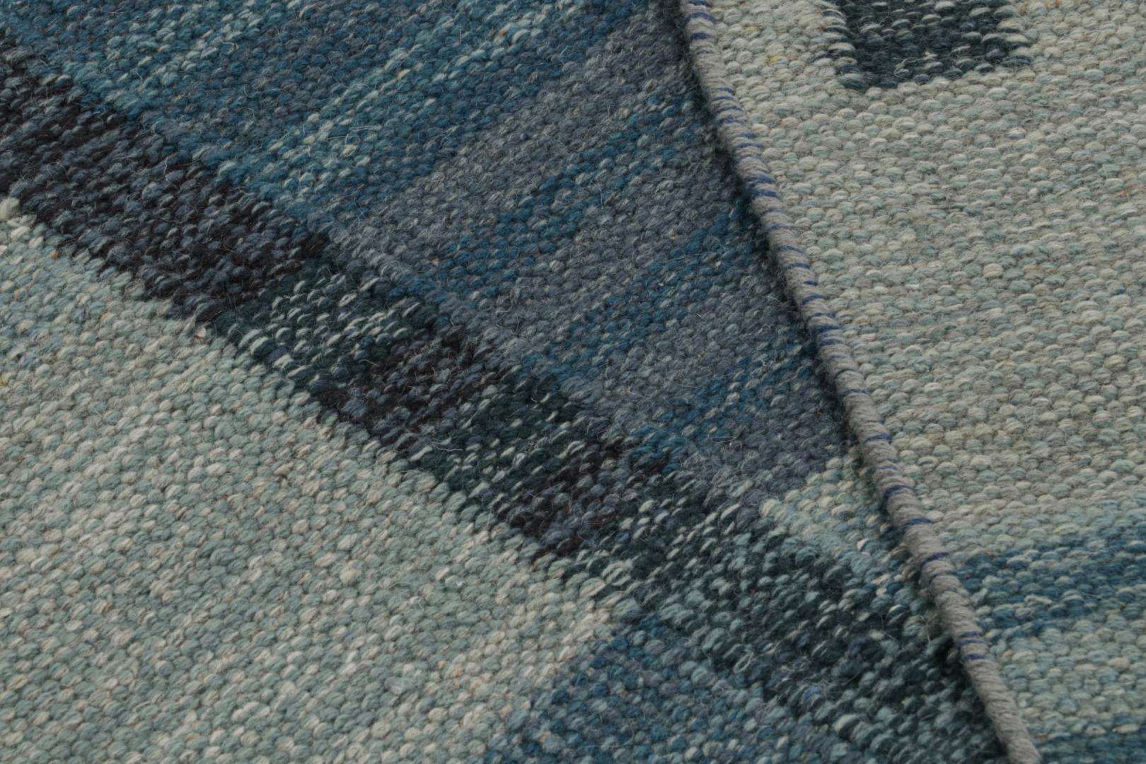 Scandinavian Custom Kilim Rug with Geometric Patterns