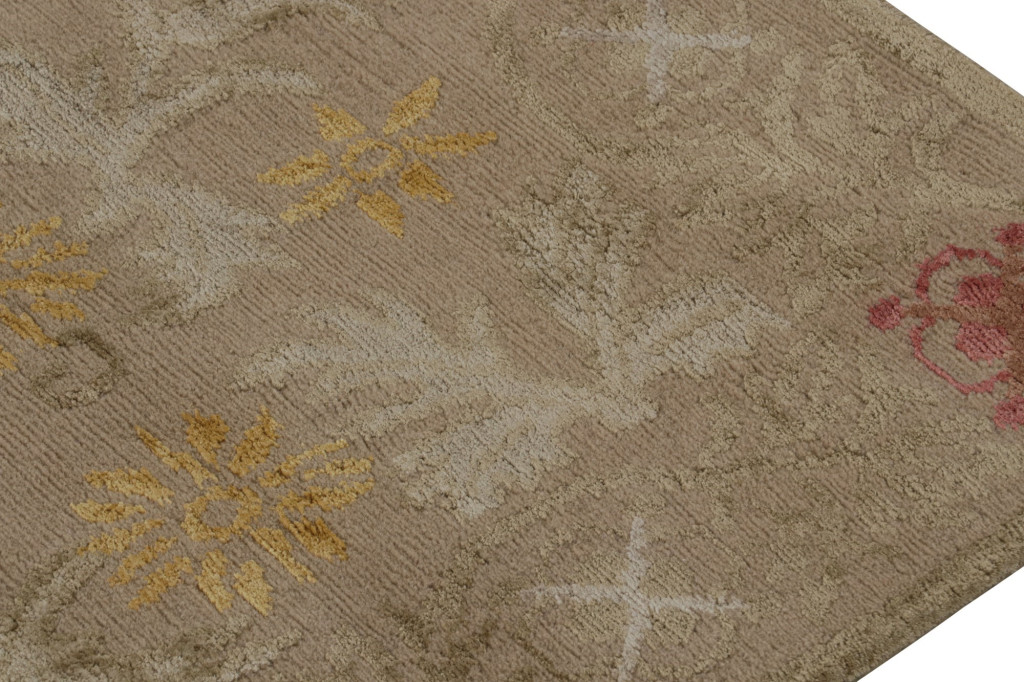 Modern Spanish European Floral Square Rug