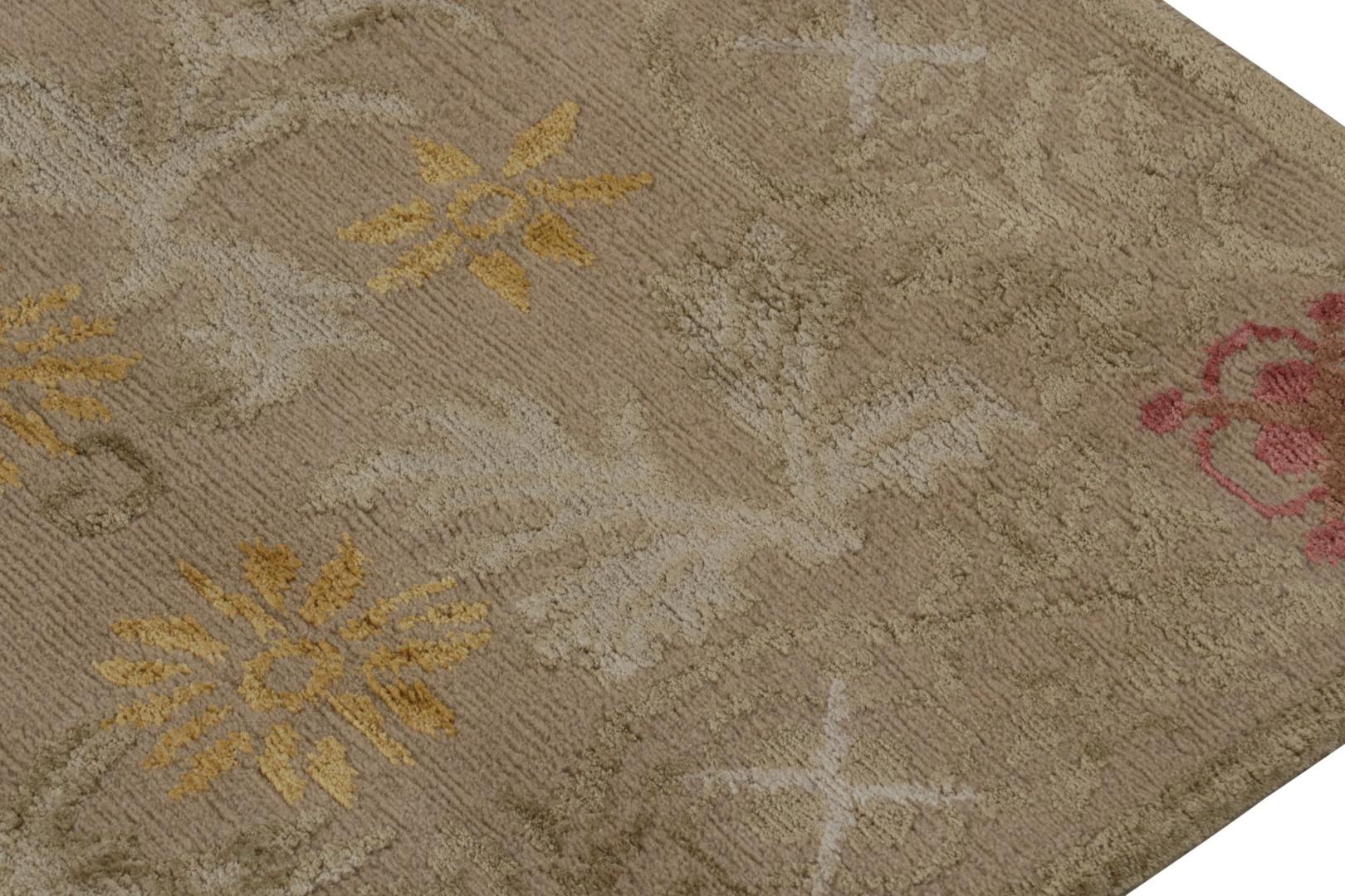 Modern Spanish European Floral Square Rug