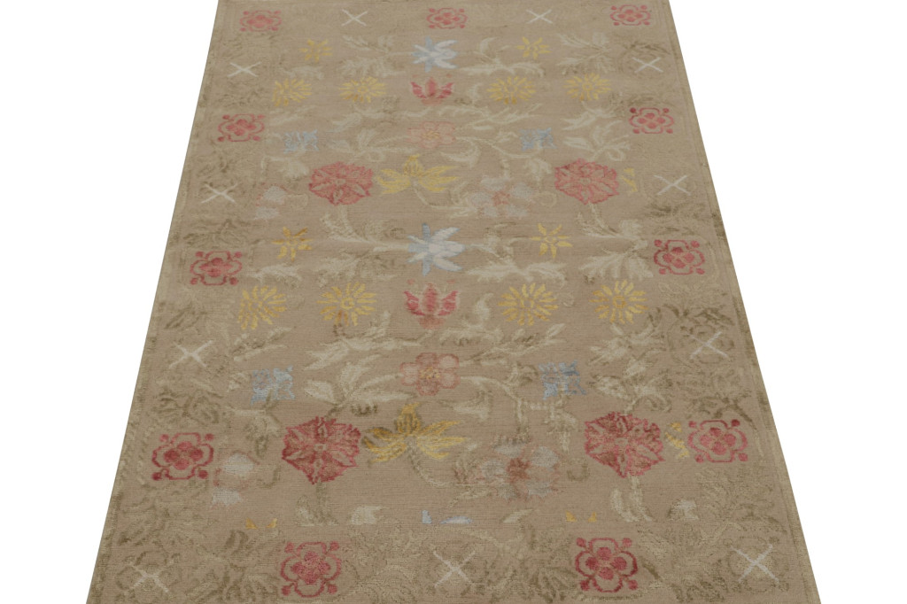 Modern Spanish European Floral Rug