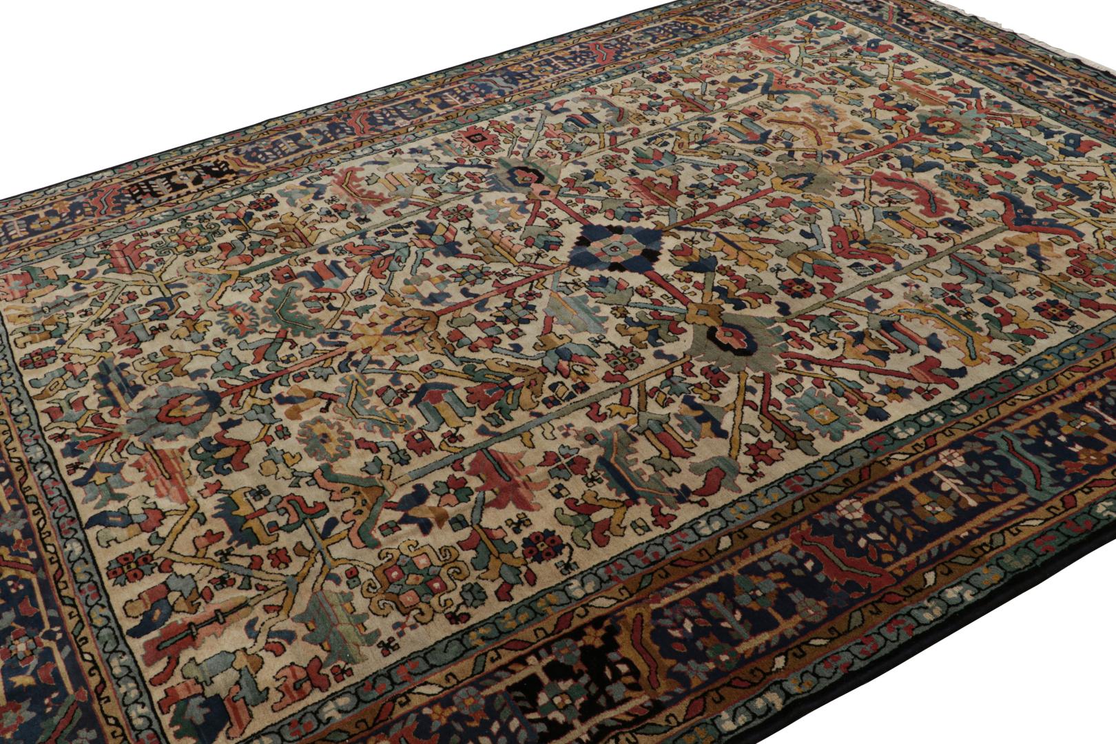 Vintage European Polychromatic Geometric Rug