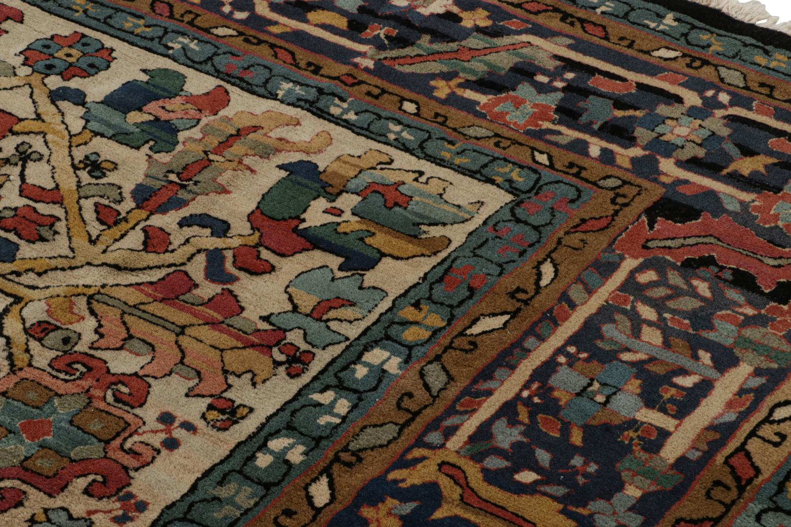 Vintage European Polychromatic Geometric Rug