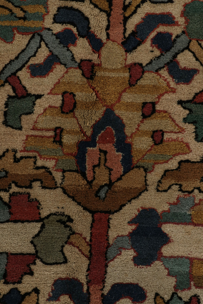 Vintage European Polychromatic Geometric Rug