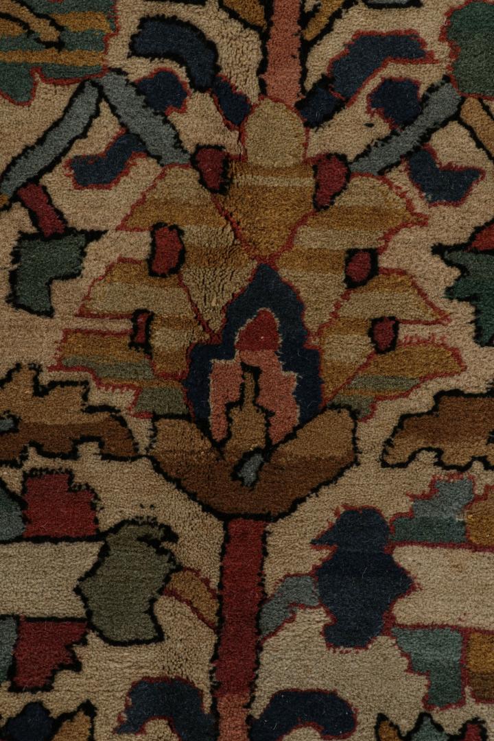 Vintage European Polychromatic Geometric Rug