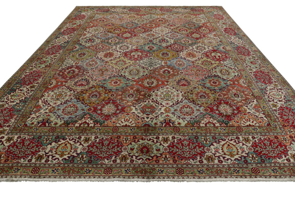 Vintage Tabriz Floral Rug