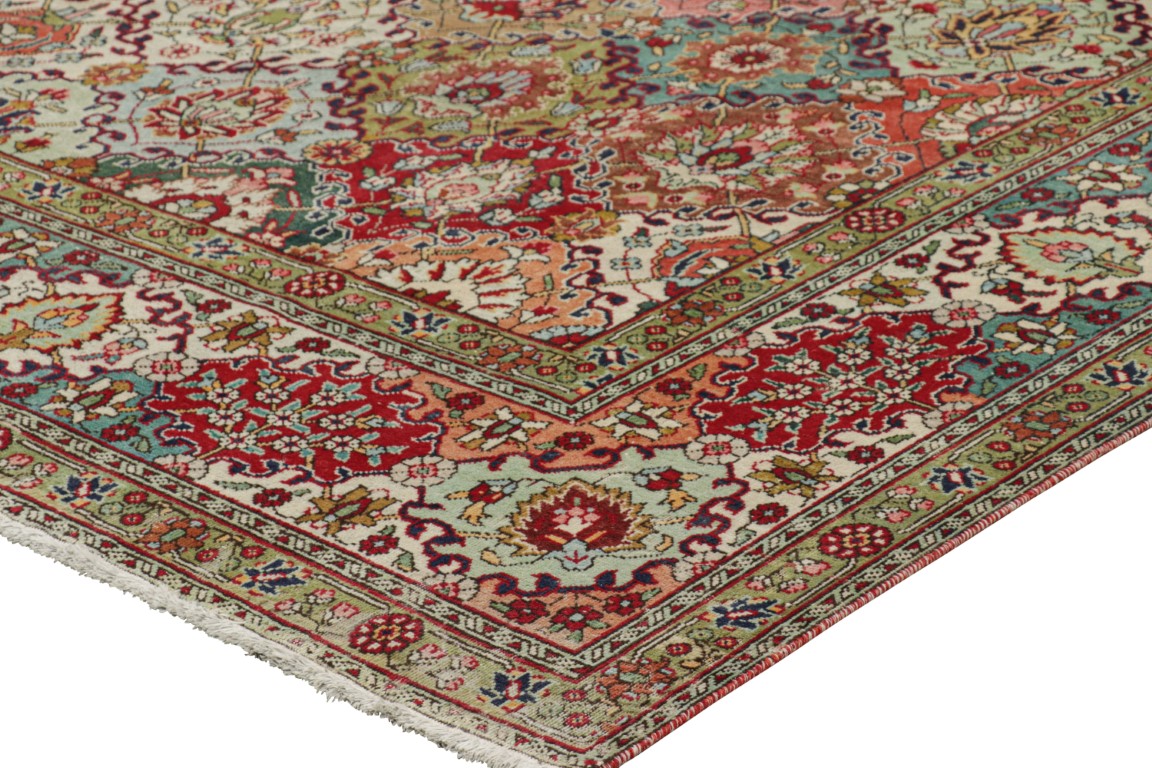 Vintage Tabriz Floral Rug