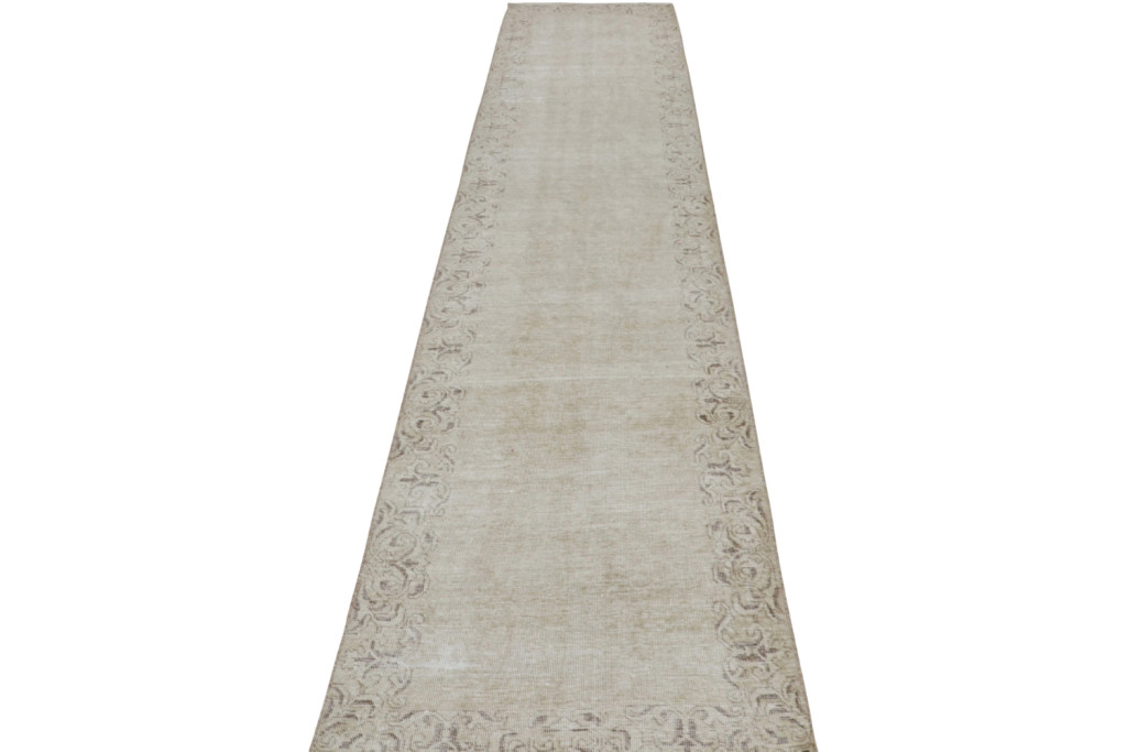 Vintage Taupe Persian Runner Rug
