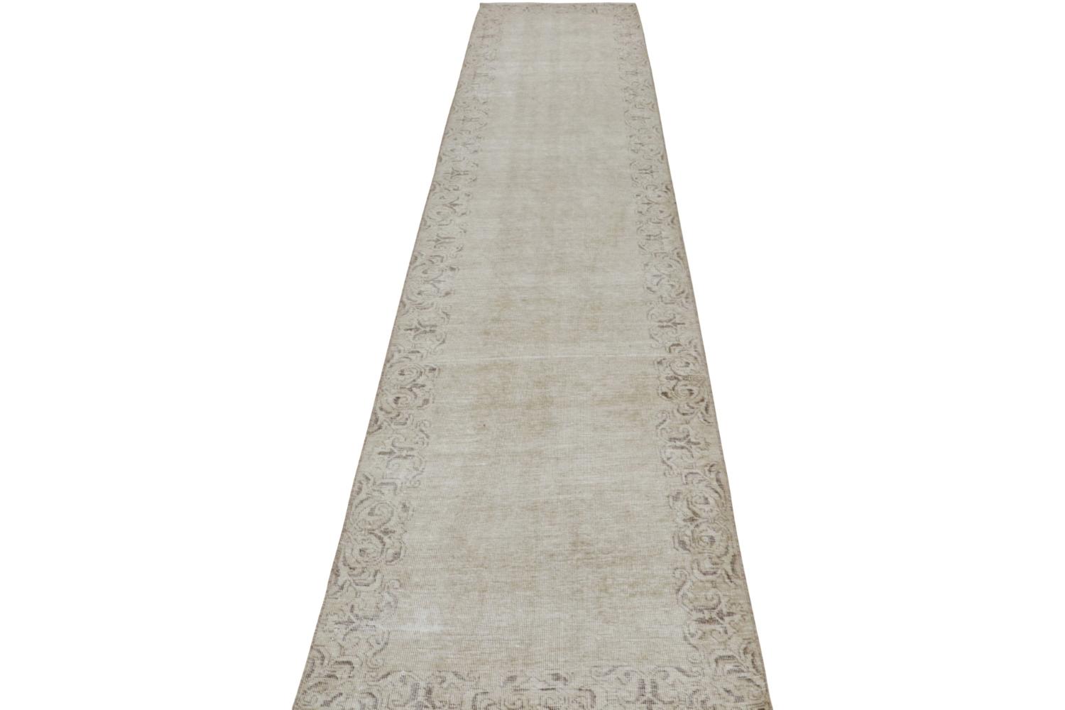 Vintage Taupe Persian Runner Rug