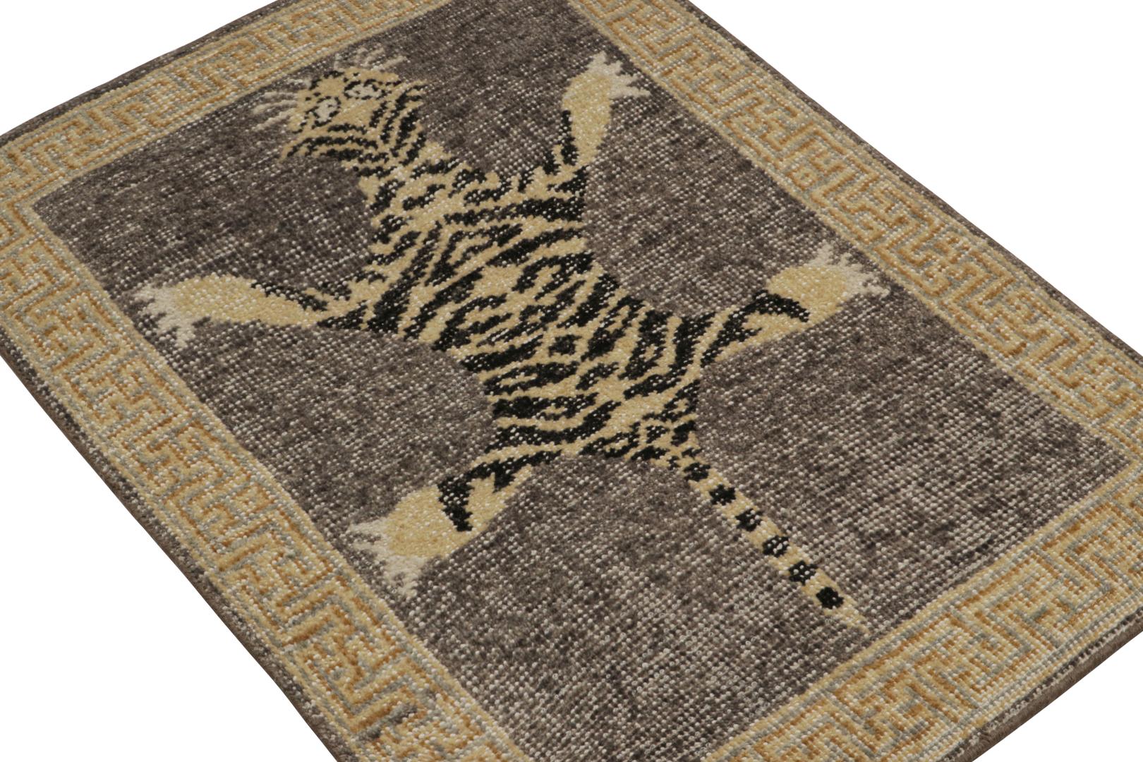 Modern Tiger Skin Accent Pictorial Rug