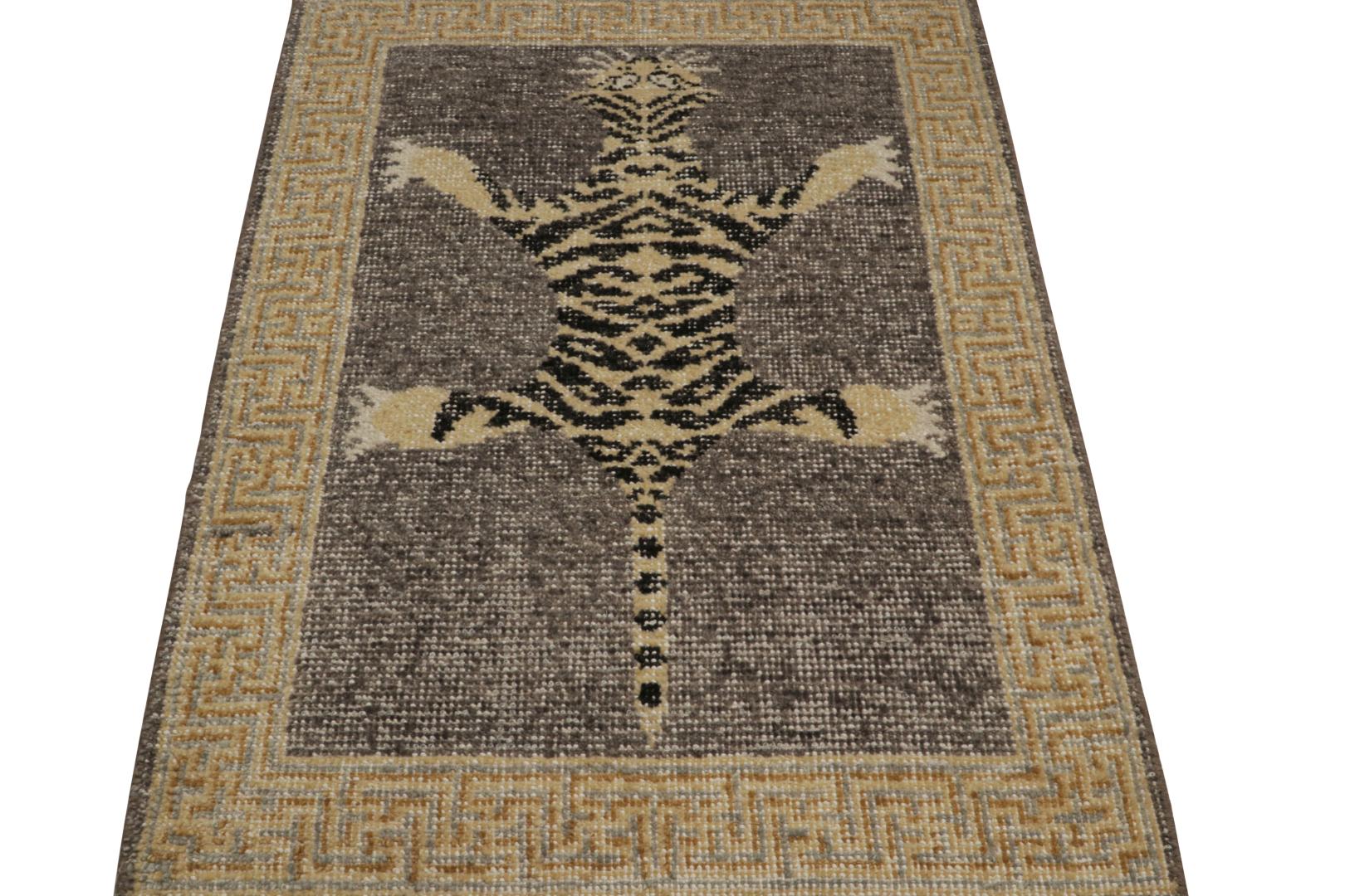 Modern Tiger Skin Accent Pictorial Rug