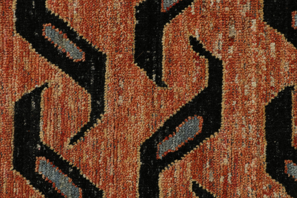 Modern Tiger Pictorial Rug in Orange
