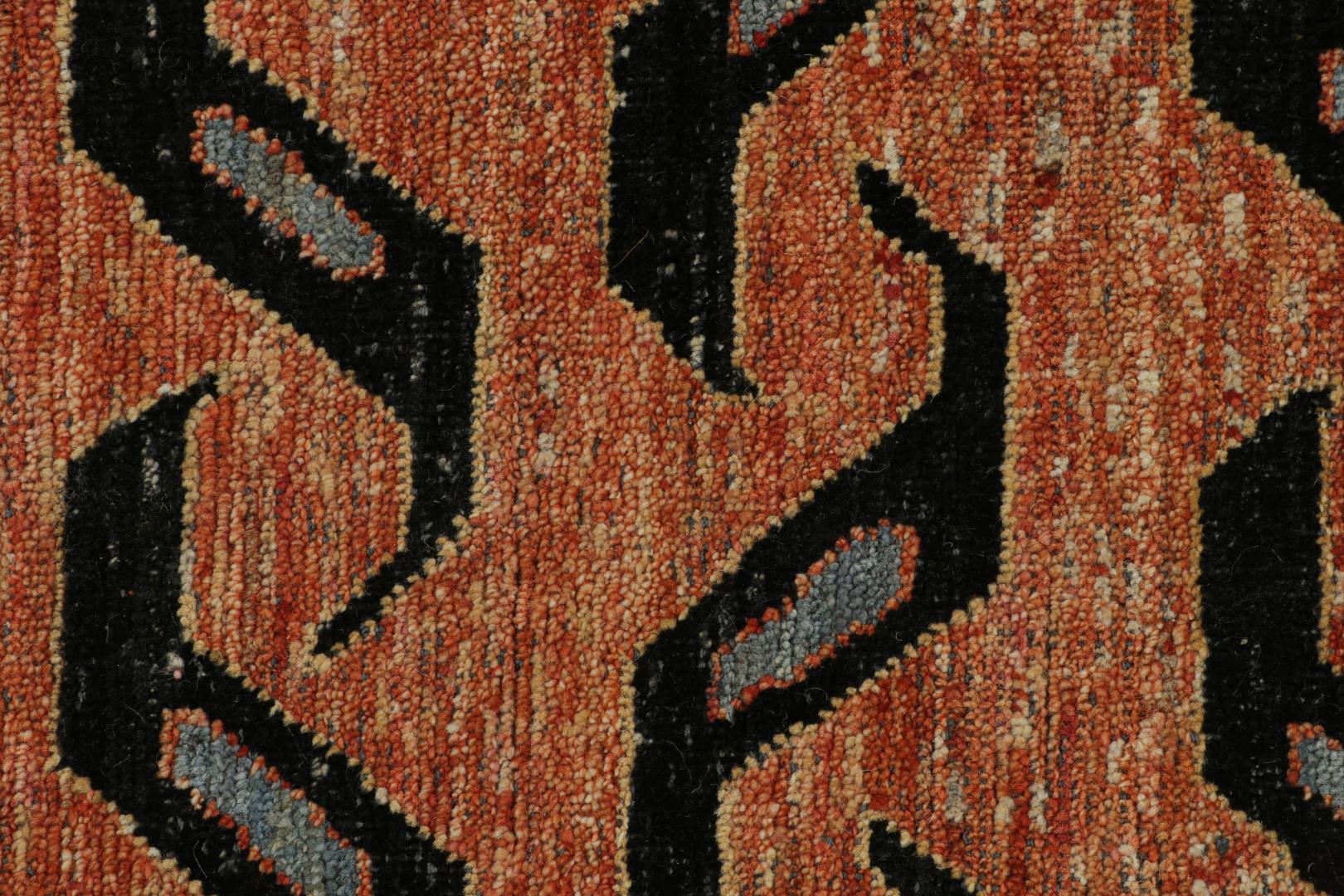 Modern Tiger Pictorial Rug in Orange