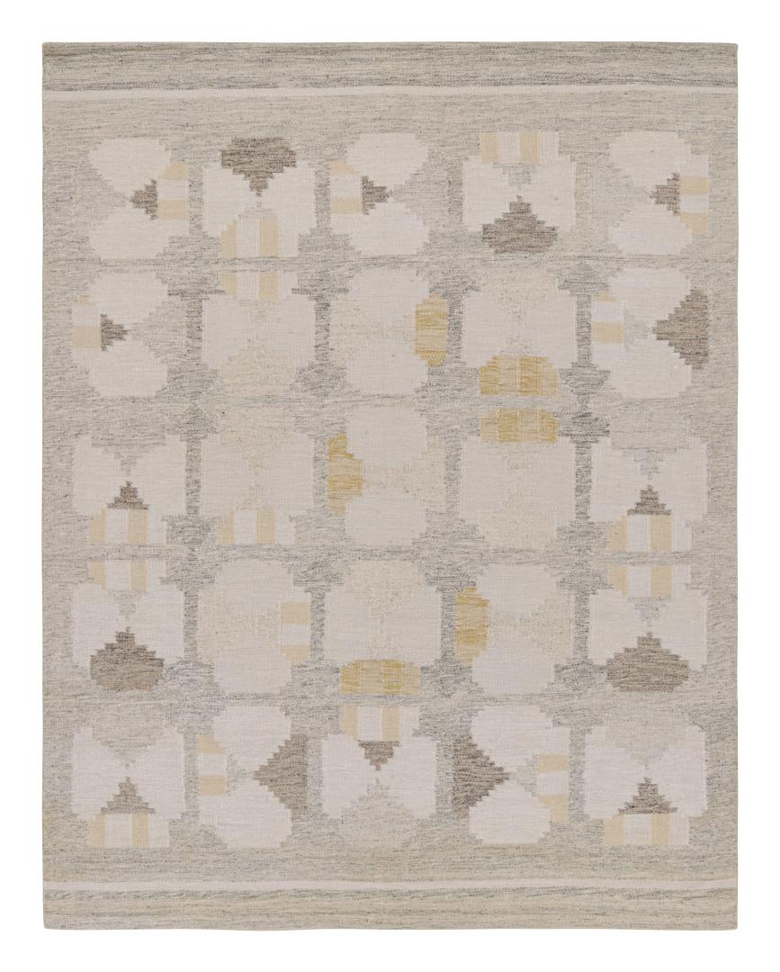 Scandinavian Kilim Rug with Geometric Patterns