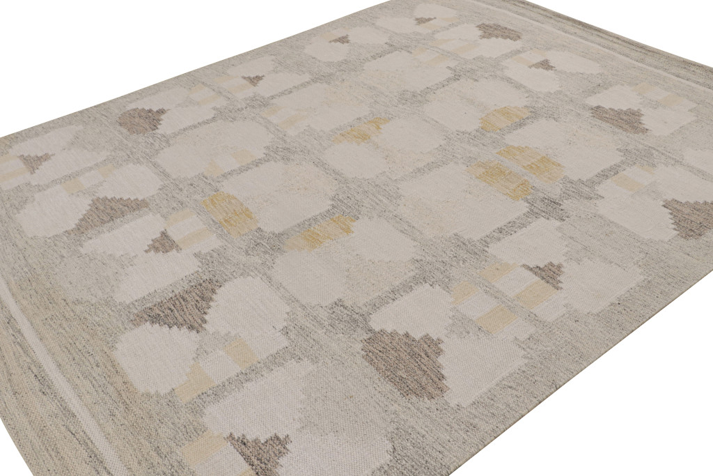 Scandinavian Kilim Rug with Geometric Patterns