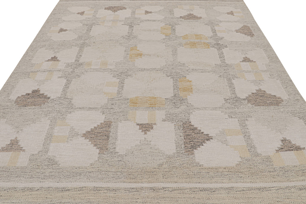 Scandinavian Kilim Rug with Geometric Patterns