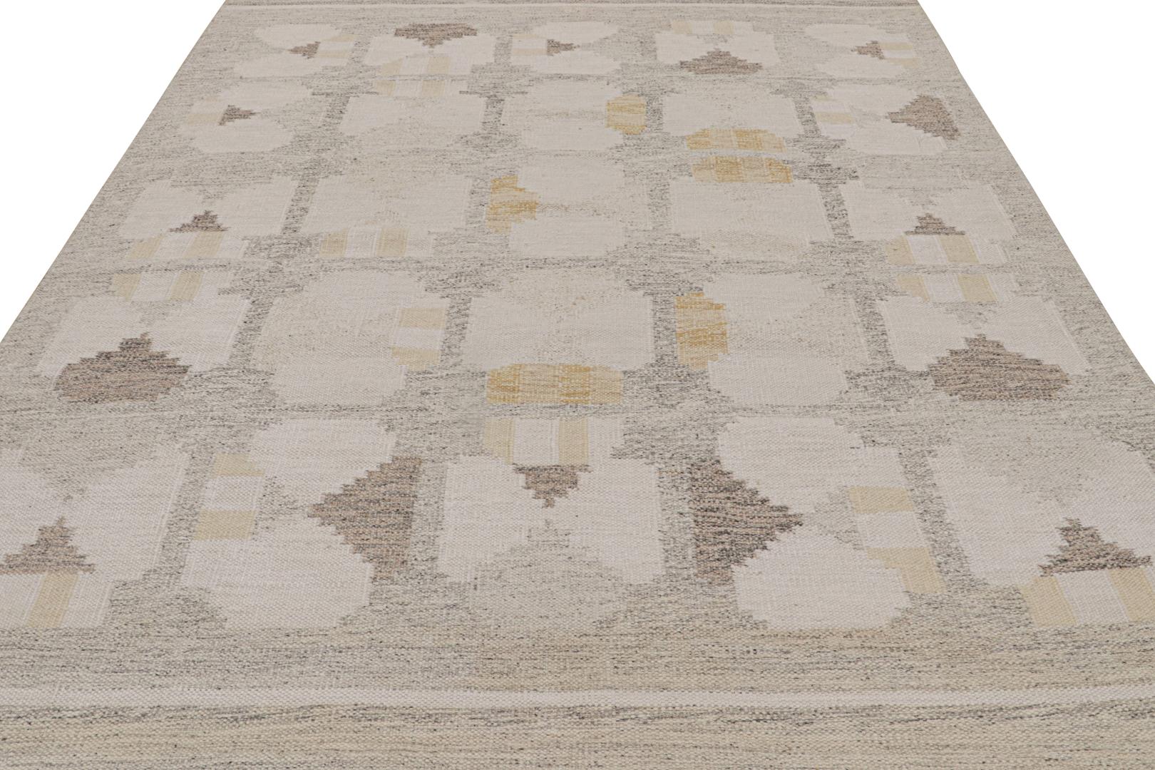 Scandinavian Kilim Rug with Geometric Patterns