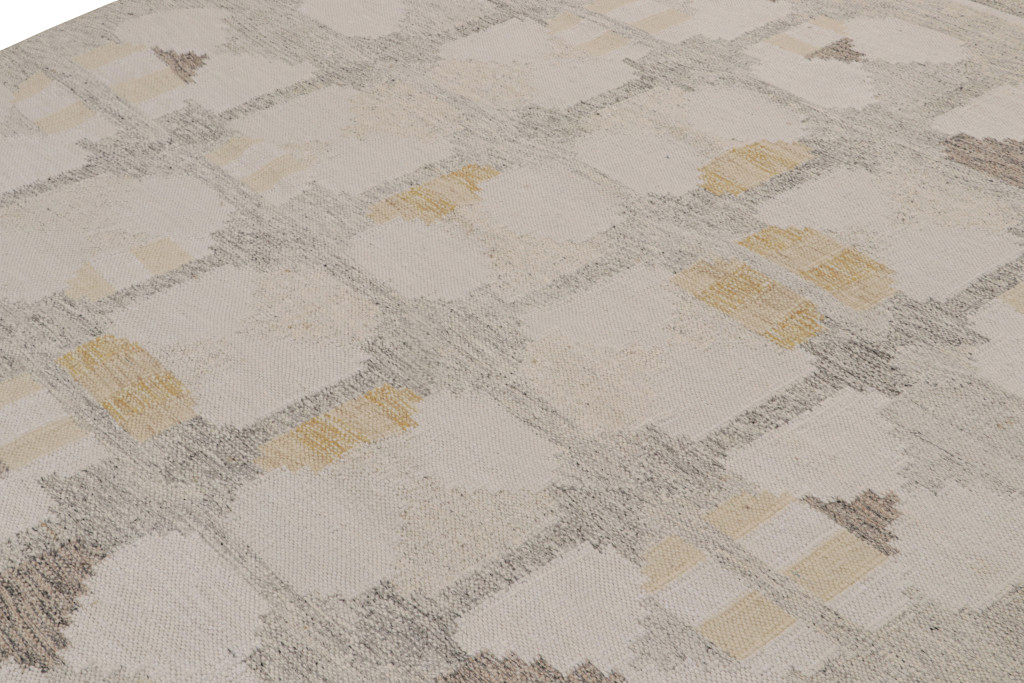 Scandinavian Kilim Rug with Geometric Patterns
