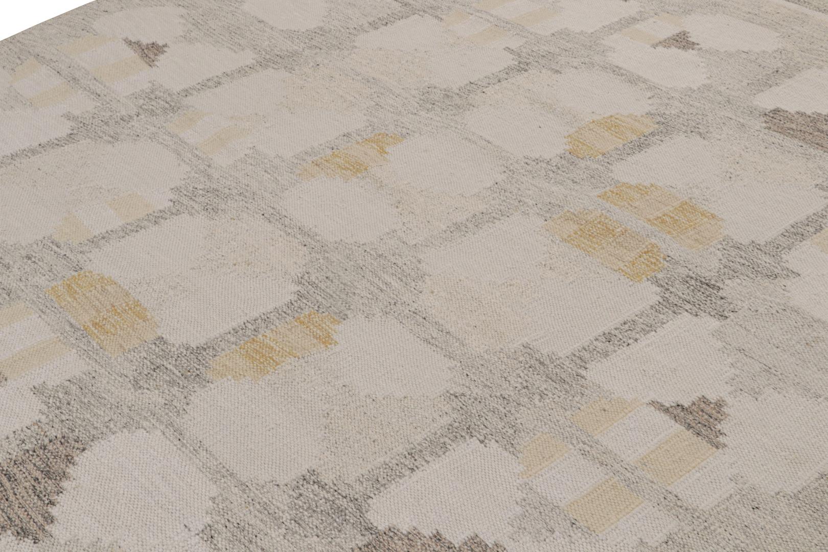 Scandinavian Kilim Rug with Geometric Patterns