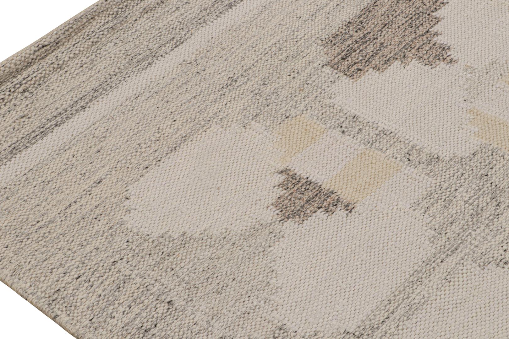 Scandinavian Kilim Rug with Geometric Patterns