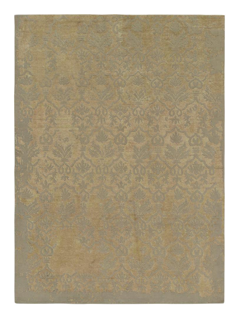 Contemporary Rug with Trellises and Floral Patterns