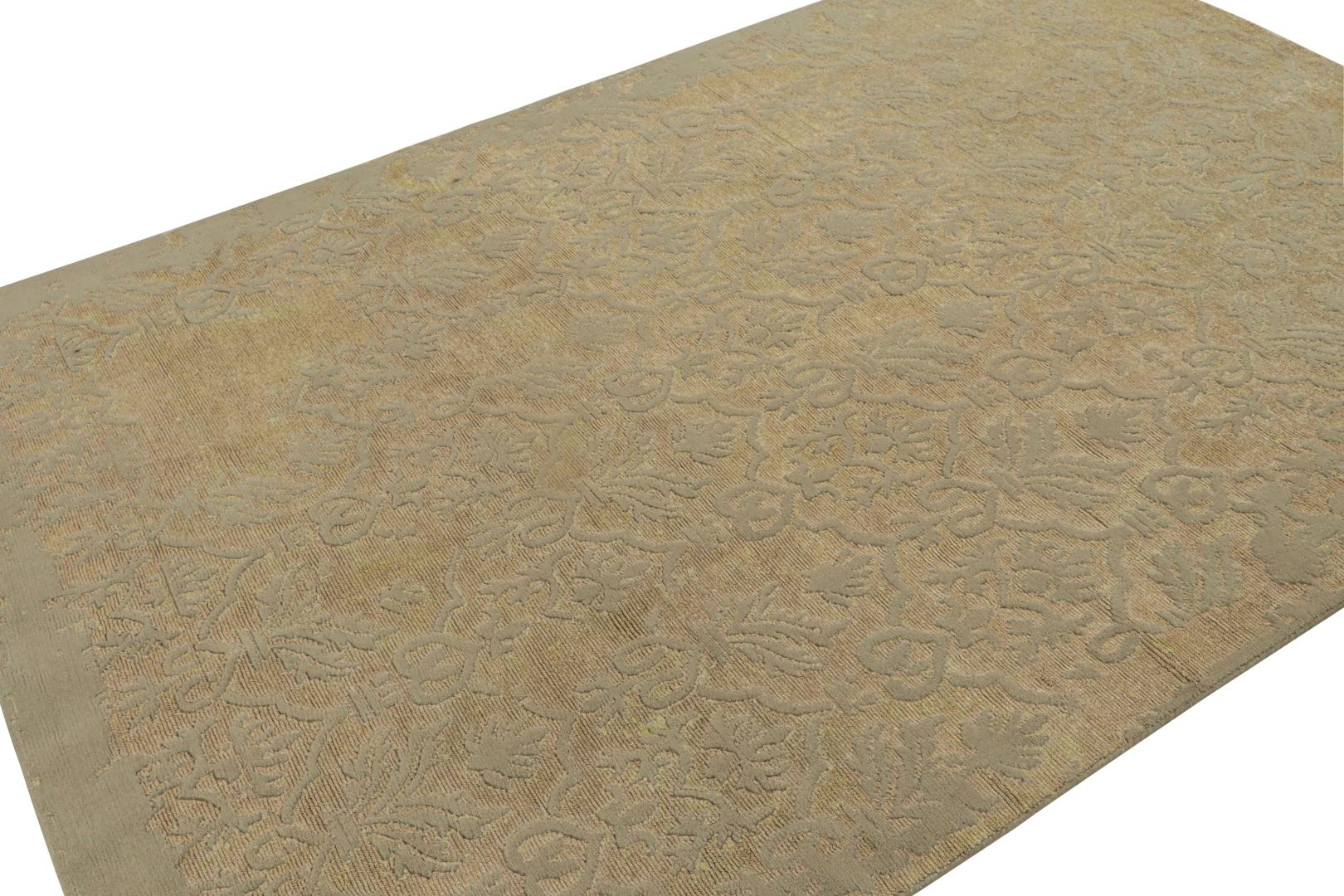 Contemporary Rug with Trellises and Floral Patterns
