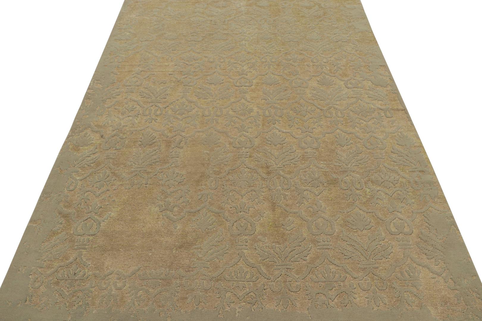 Contemporary Rug with Trellises and Floral Patterns
