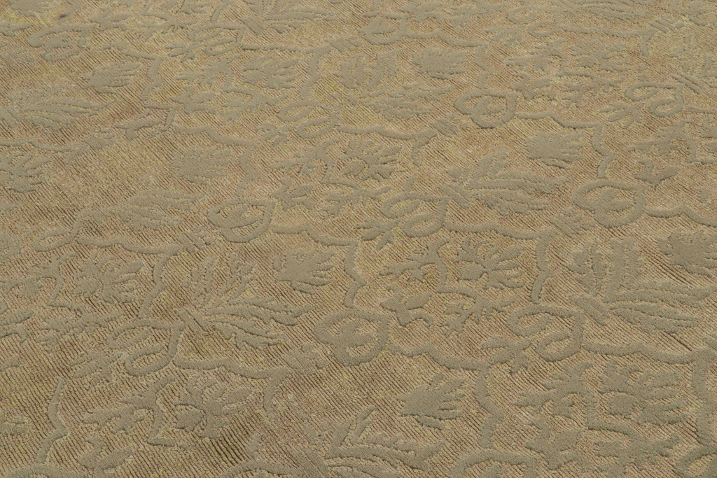 Contemporary Rug with Trellises and Floral Patterns