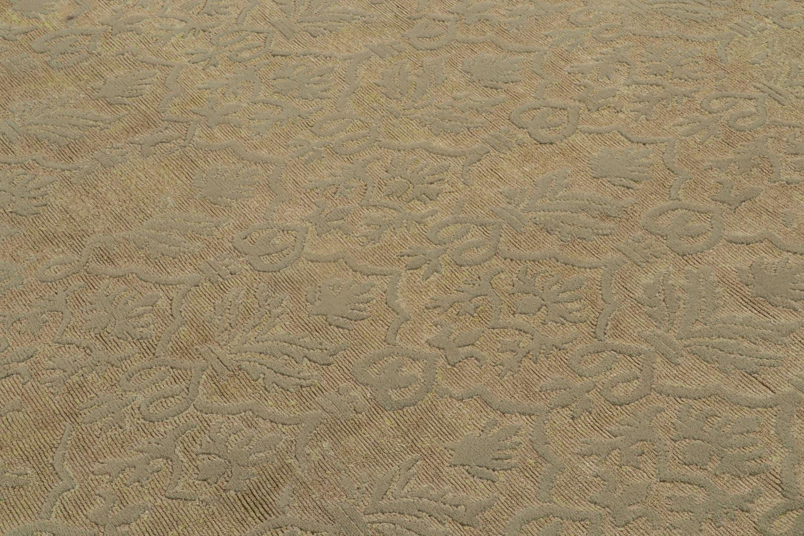 Contemporary Rug with Trellises and Floral Patterns