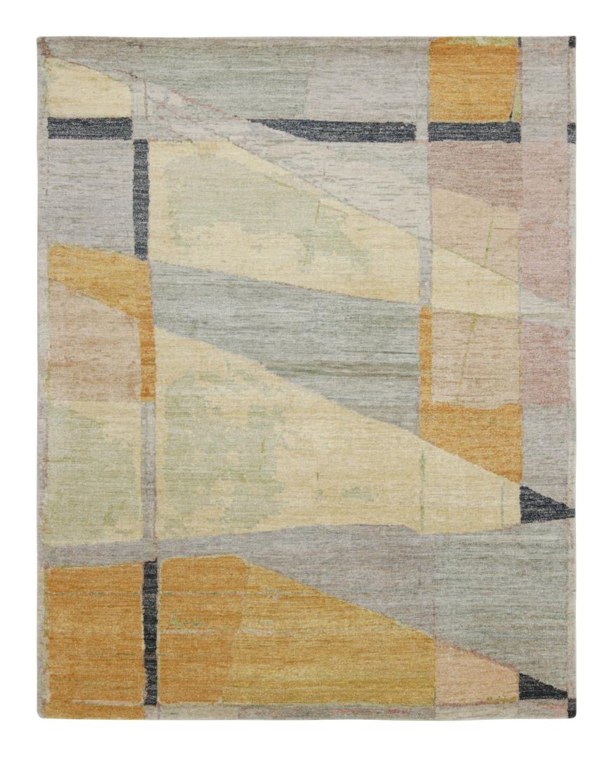 Contemporary Abstract Rug With Minimalist Geometric Patterns