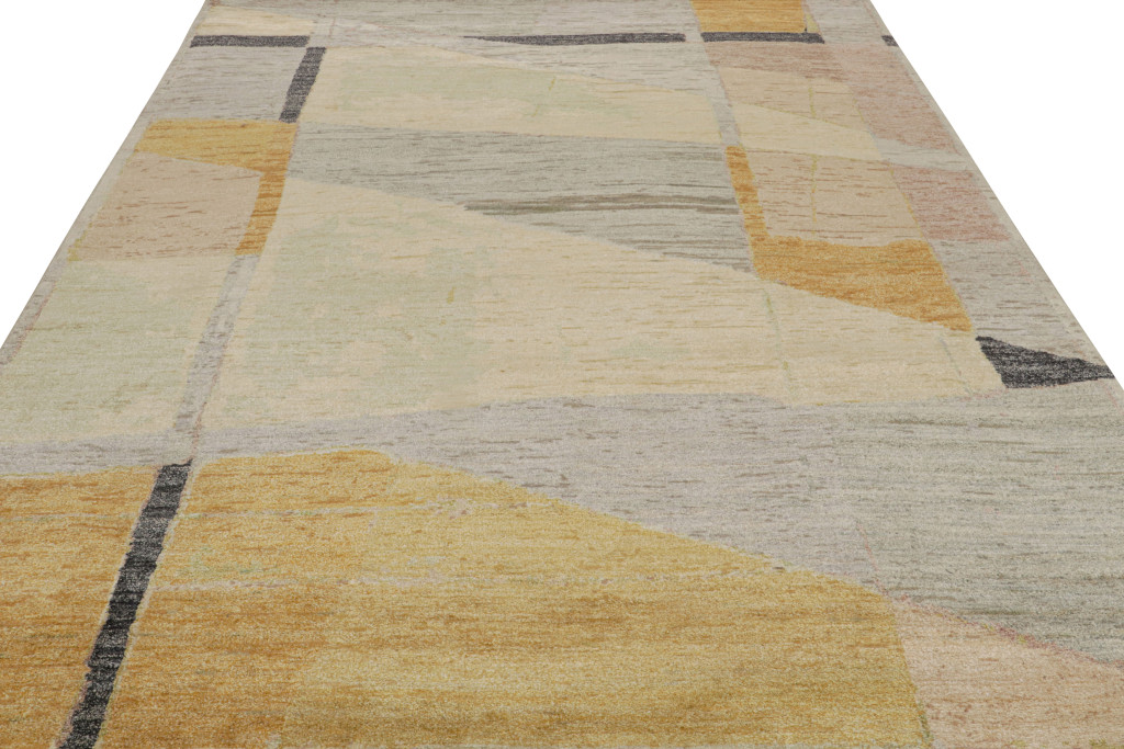Contemporary Abstract Rug With Minimalist Geometric Patterns
