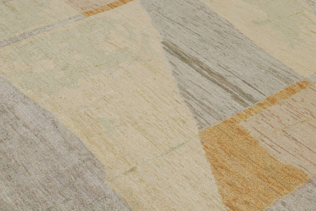 Contemporary Abstract Rug With Minimalist Geometric Patterns