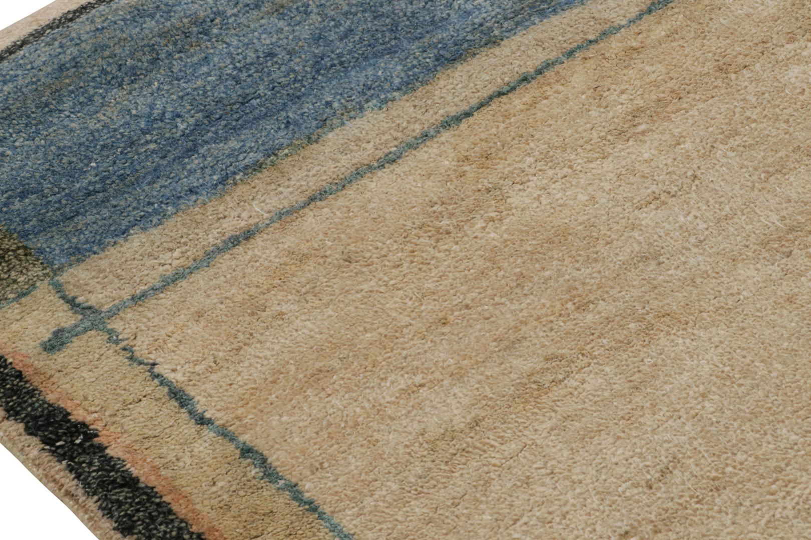 Contemporary Abstract Rug With Minimalist Geometric Patterns
