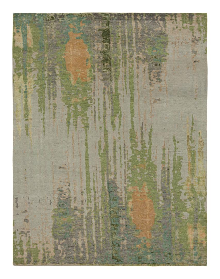 Contemporary Abstract Rug With Polychromatic Patterns