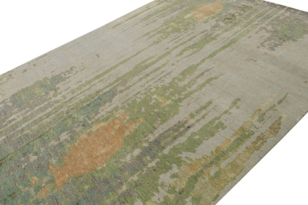Contemporary Abstract Rug With Polychromatic Patterns