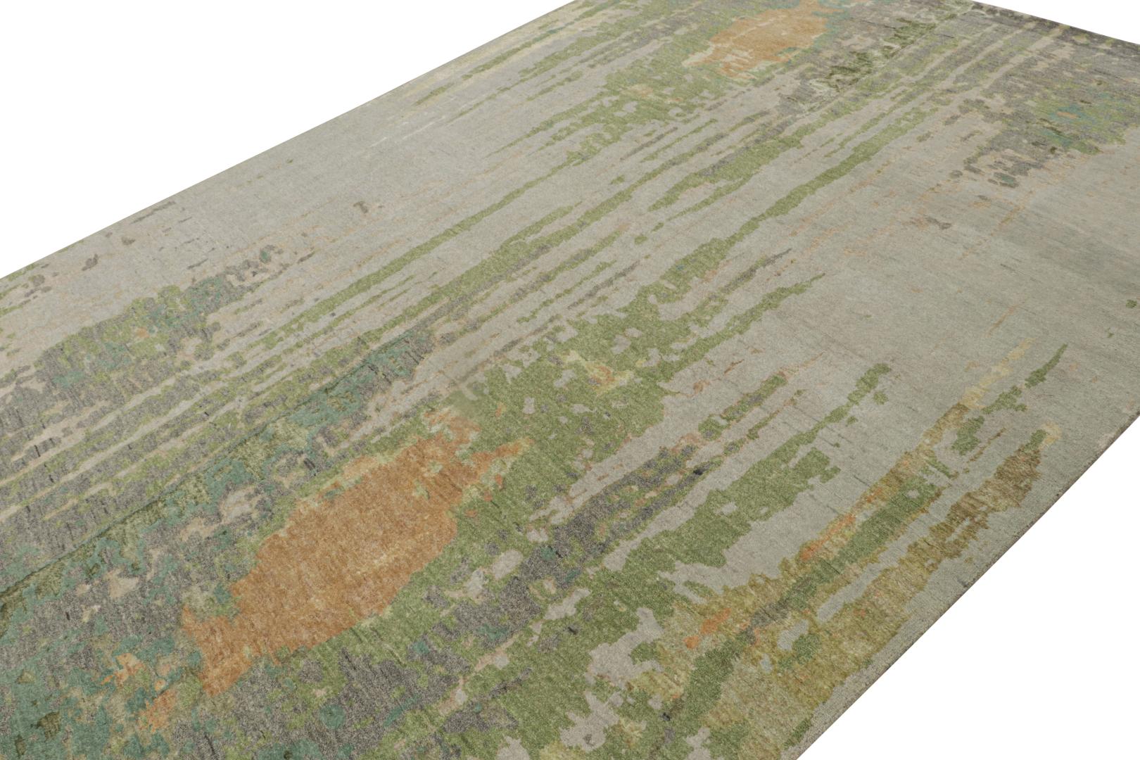 Contemporary Abstract Rug With Polychromatic Patterns