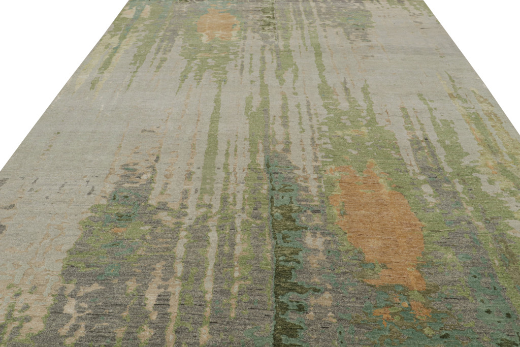 Contemporary Abstract Rug With Polychromatic Patterns