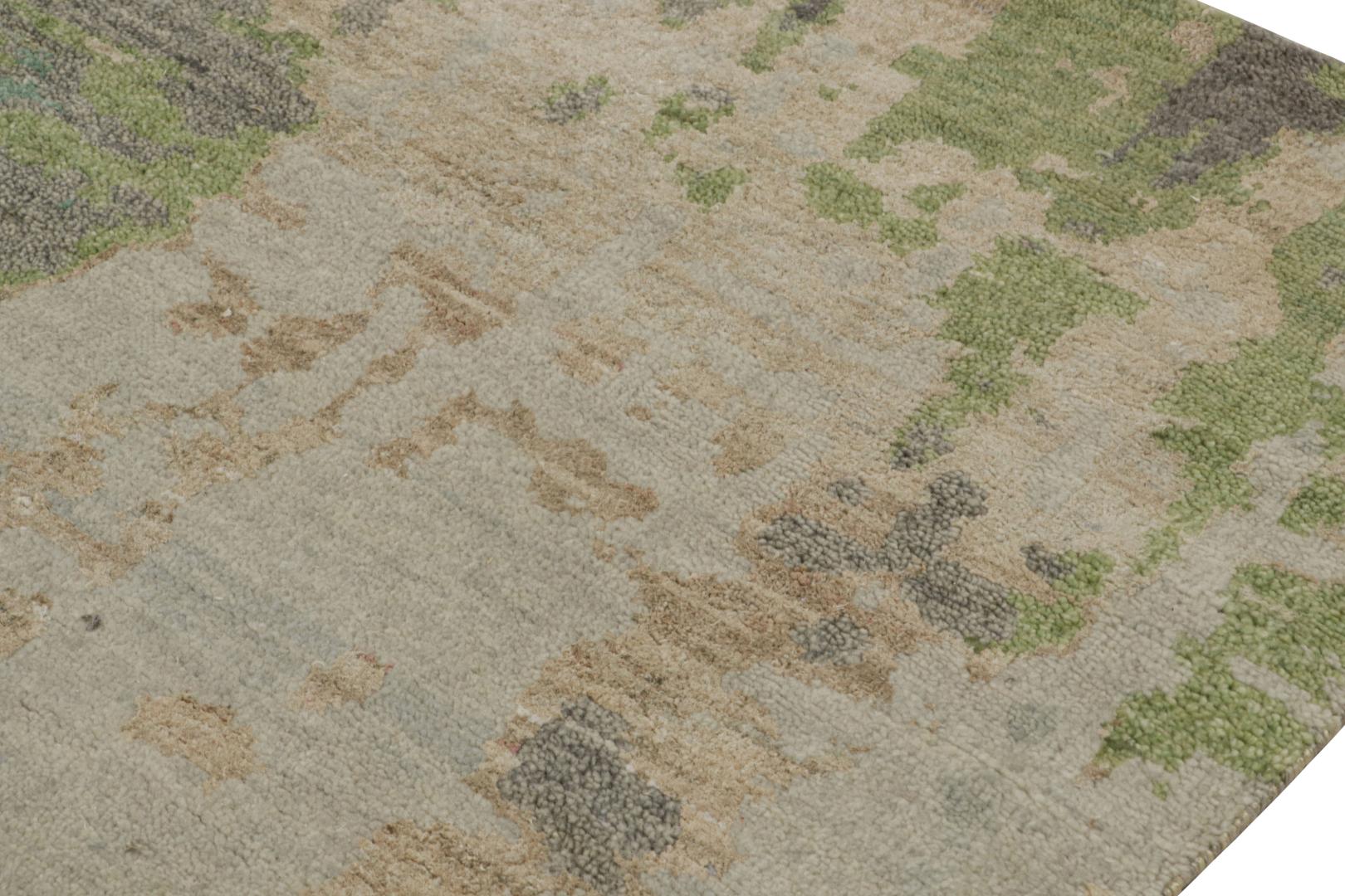 Contemporary Abstract Rug With Polychromatic Patterns