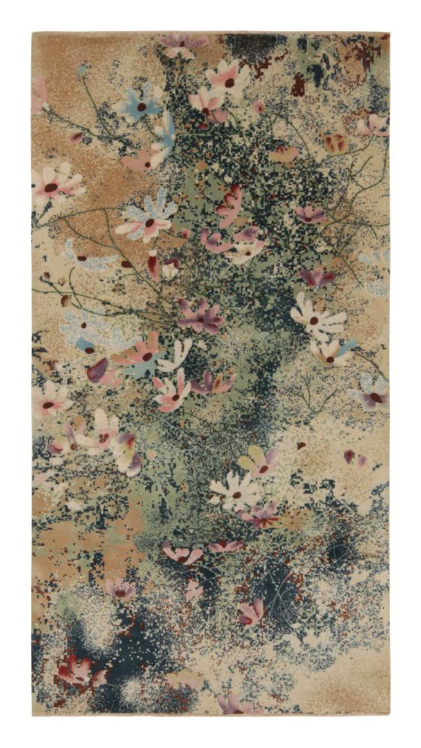 Contemporary Abstract Rug With Floral Patterns