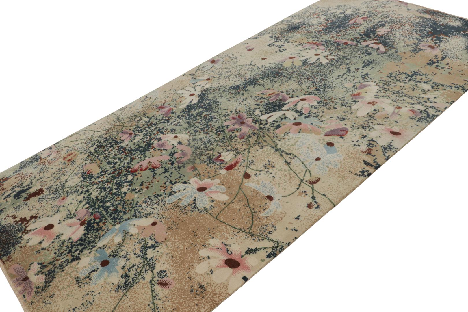 Contemporary Abstract Rug With Floral Patterns