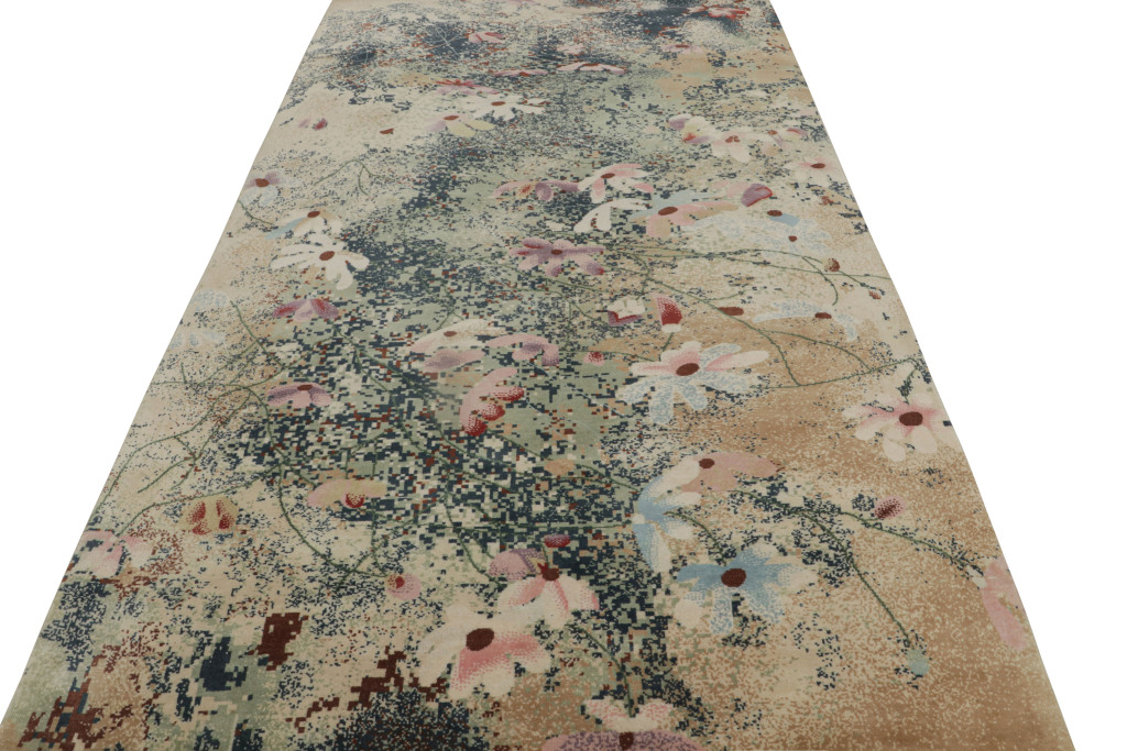 Contemporary Abstract Rug With Floral Patterns