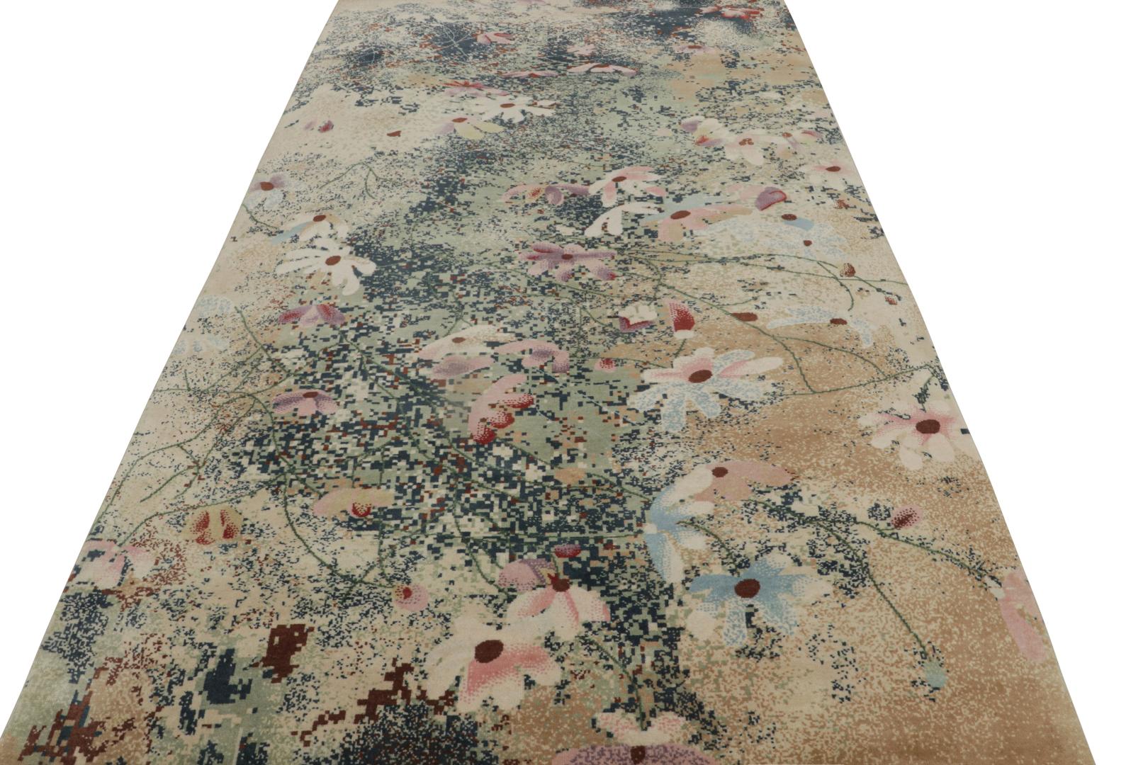 Contemporary Abstract Rug With Floral Patterns