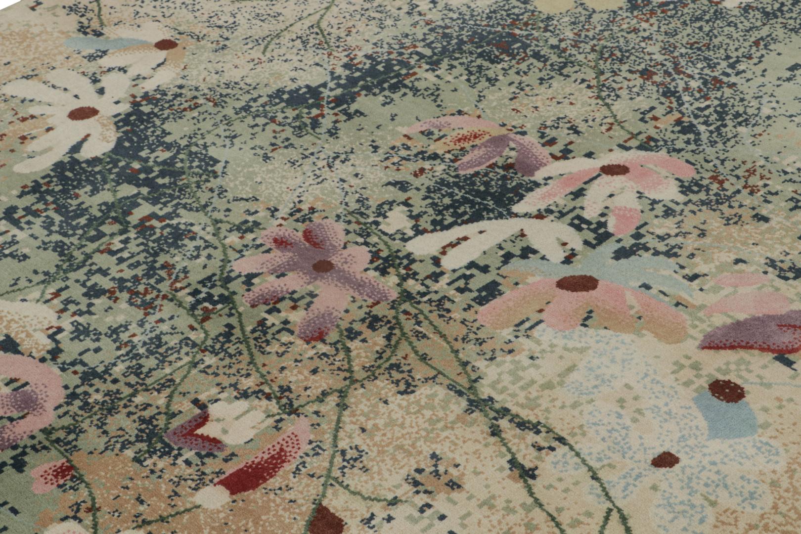 Contemporary Abstract Rug With Floral Patterns