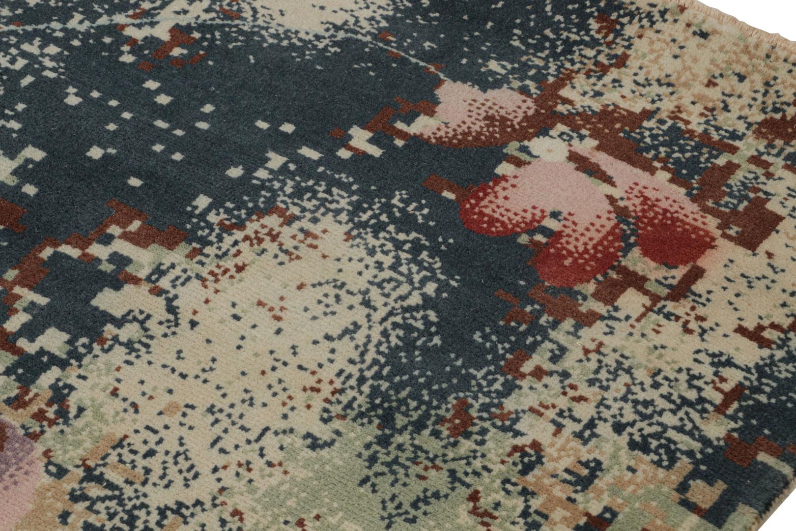 Contemporary Abstract Rug With Floral Patterns