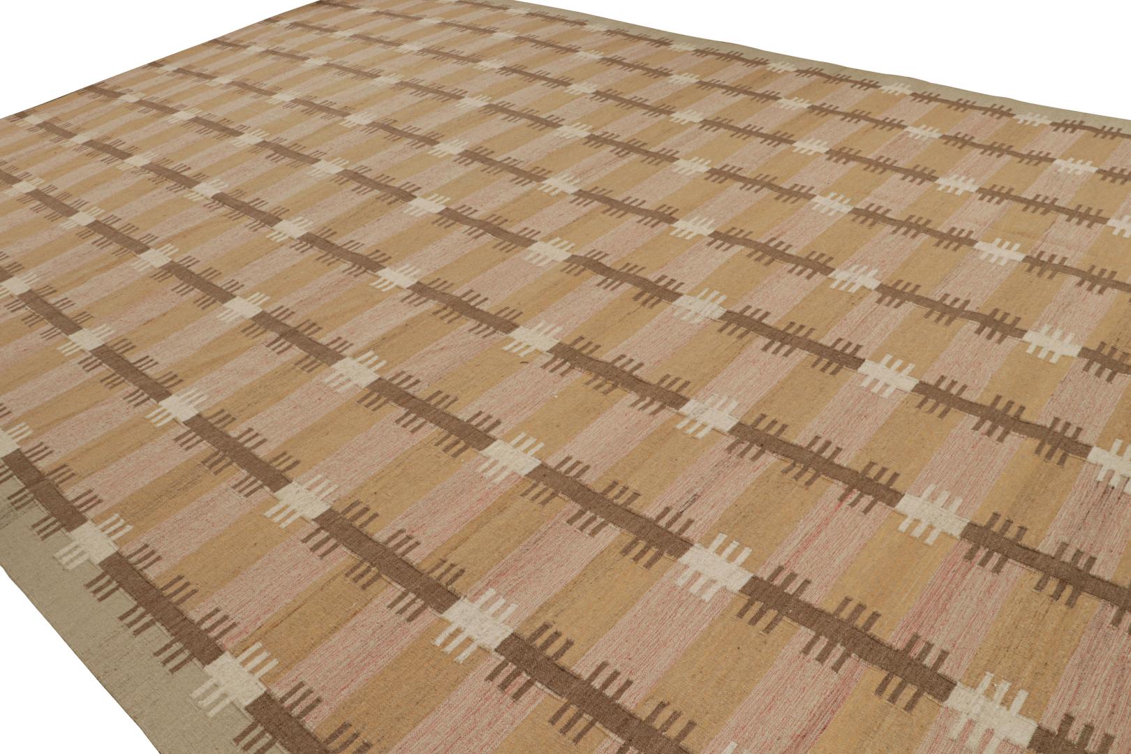 Scandinavian Oversized Kilim with Geometric Patterns