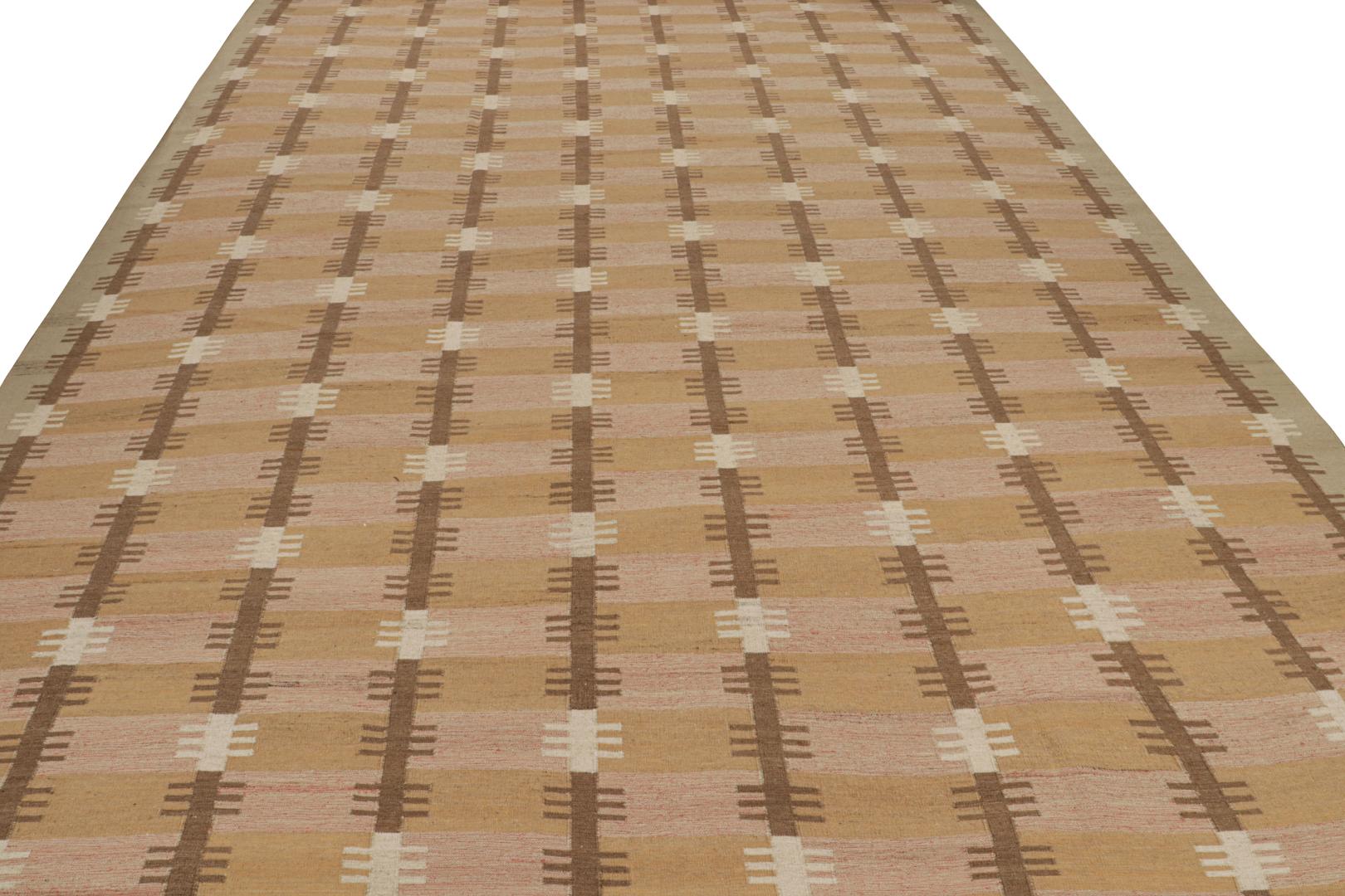 Scandinavian Oversized Kilim with Geometric Patterns